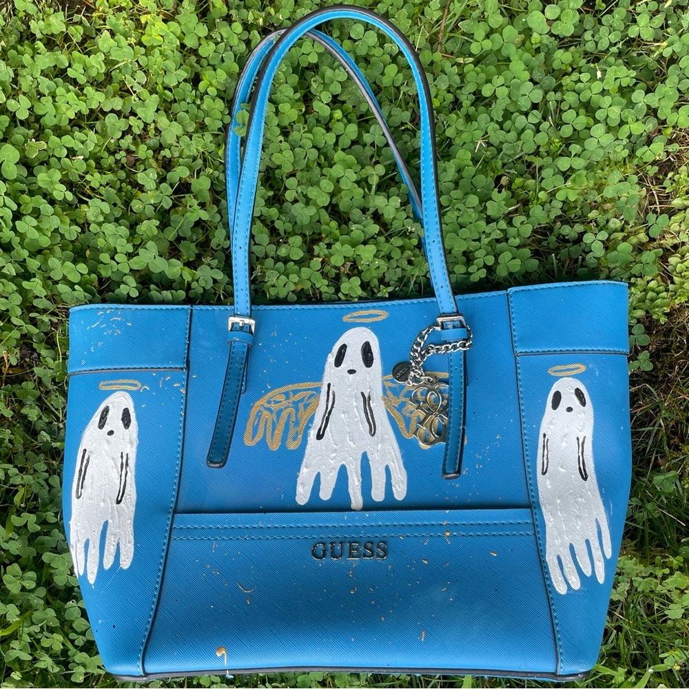 custom guess ghost tote